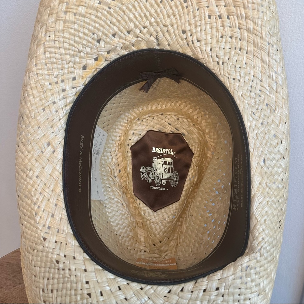 Resistol Stagecoach Western Cowboy Hat 6 3/4 Self Conforming Straw Tan USA Texas - Picture 8 of 16